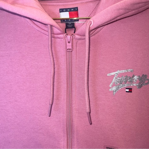 Tommy Jeans Pink Full Zip Hoodie Sweatshirt Small NWT - Picture 4 of 9